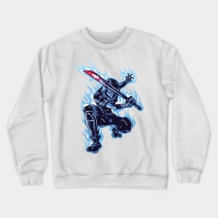 ninja awesome fighter and warrior Japanese design Crewneck Sweatshirt